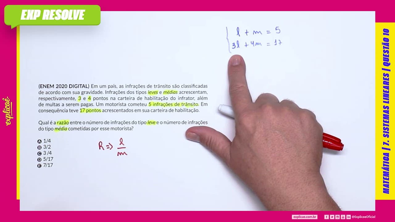 Thumbnail: EM UM PAÍS, AS INFRAÇÕES DE TRÂNSITO SÃO CLASSIFICADAS DE ACORDO COM SUA (...) | SISTEMAS LINEARES