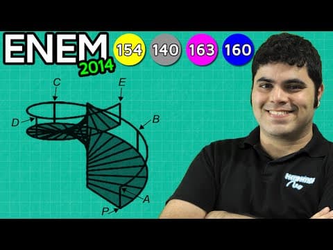 Thumbnail da aula: ENEM 2014 Matemática #25 - Projeção Ortogonal da Escada Caracol (com pegadinha)