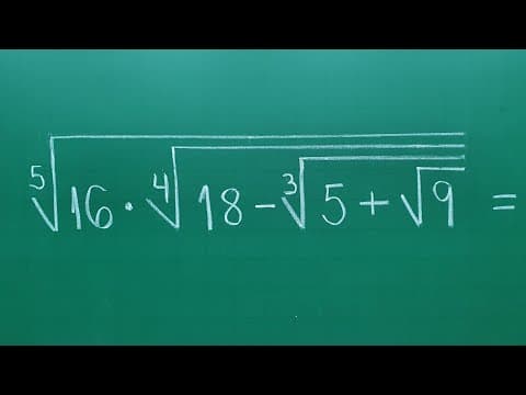 Thumbnail da aula: RAIZ DE UMA RAIZ DE UMA RAIZ DE UMA RAIZ 😨... COMO RESOLVER? Professora Angela Matemática