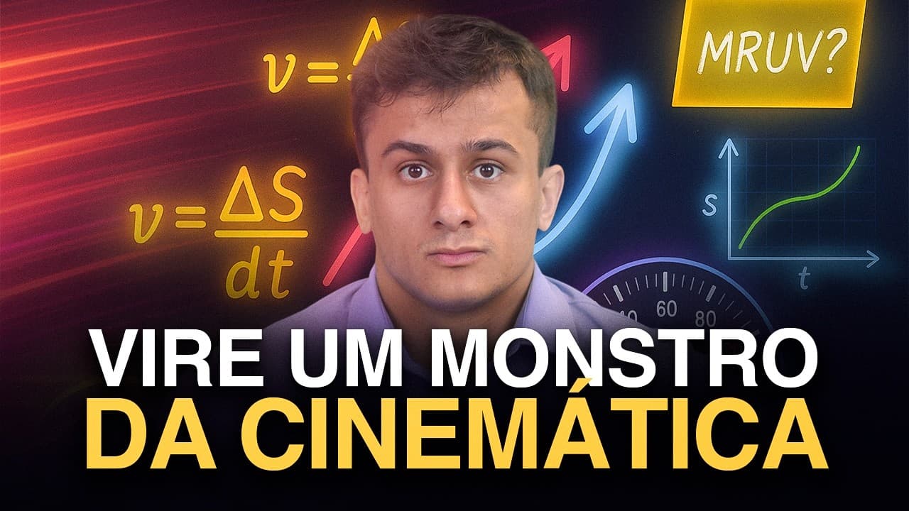 Thumbnail: Curso completo de CINEMÁTICA pro ENEM 2026 (didática MUITO superior)