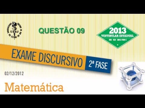 Thumbnail da aula: QUESTÃO 09 RESOLVIDA (GEOMETRIA ANALÍTICA) UERJ 2013 MATEMÁTICA 2° FASE