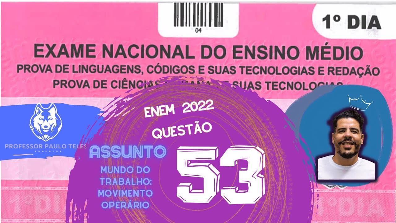 Thumbnail: Resolução Enem 2022 - Humanas Questão 53
