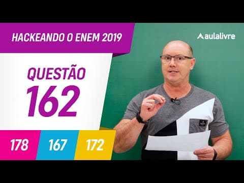 Thumbnail da aula: Enem 2019 | Matemática: Estatística  | Questão 162 (Cinza)