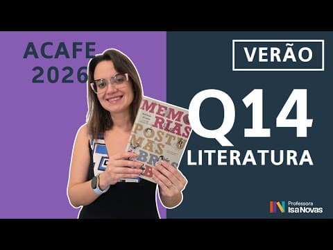 Thumbnail da aula: Questão 14 ACAFE (Literatura) – Resolução passo a passo [2026]