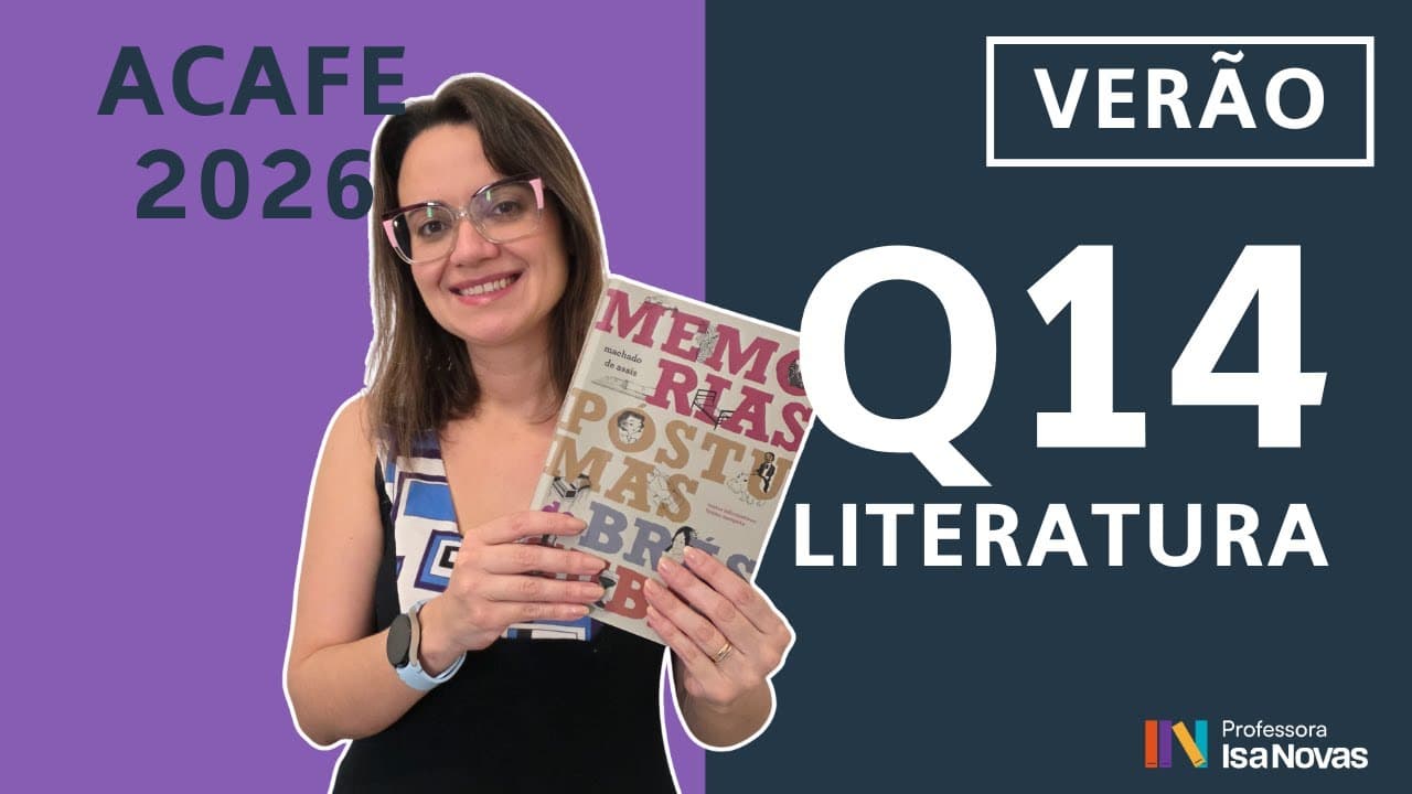 Thumbnail: Questão 14 ACAFE (Literatura) – Resolução passo a passo [2026]