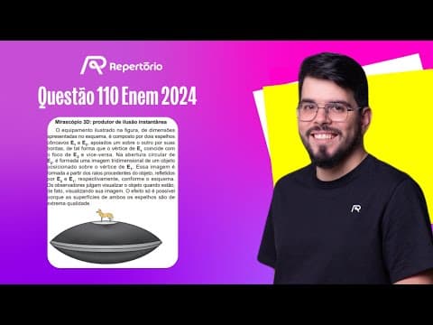 Thumbnail da aula: [ENEM 2024] Questão 110: Mirascópio 3D: produtor de ilusão instantânea...