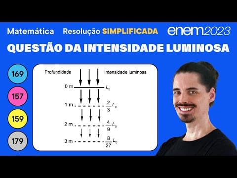 Thumbnail da aula: 🔵 Questão da intensidade luminosa: ENEM 2023 Matemática (Simplificada) - Progressões Geométrica