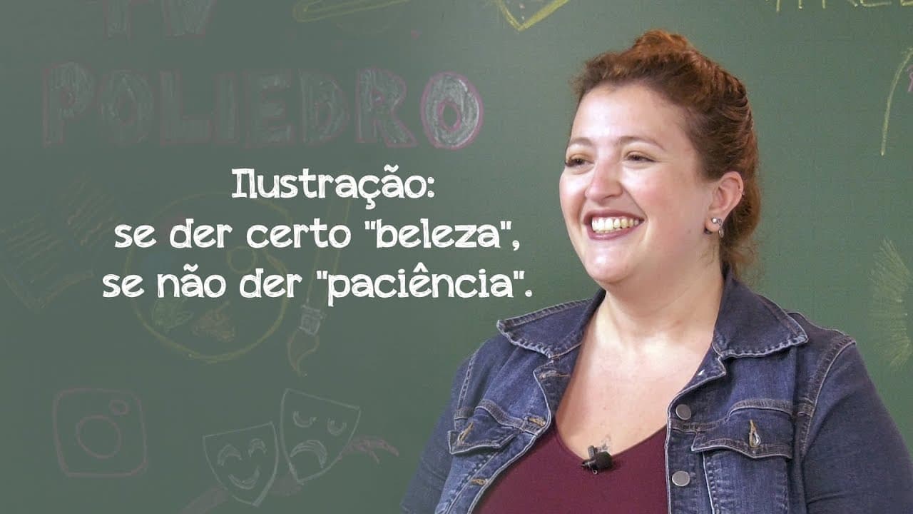 Thumbnail: Videoaulas Poliedro | Redação Fuvest | Ilustração: se der certo "beleza", se não der "paciência"