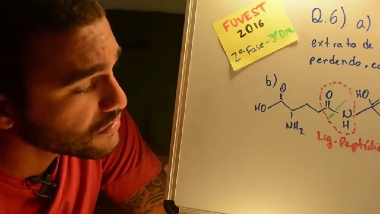 Thumbnail: FUVEST 2016 - Química Q06 - Bioquímica - 2ª fase 3º dia - Aulas A+ Resolve