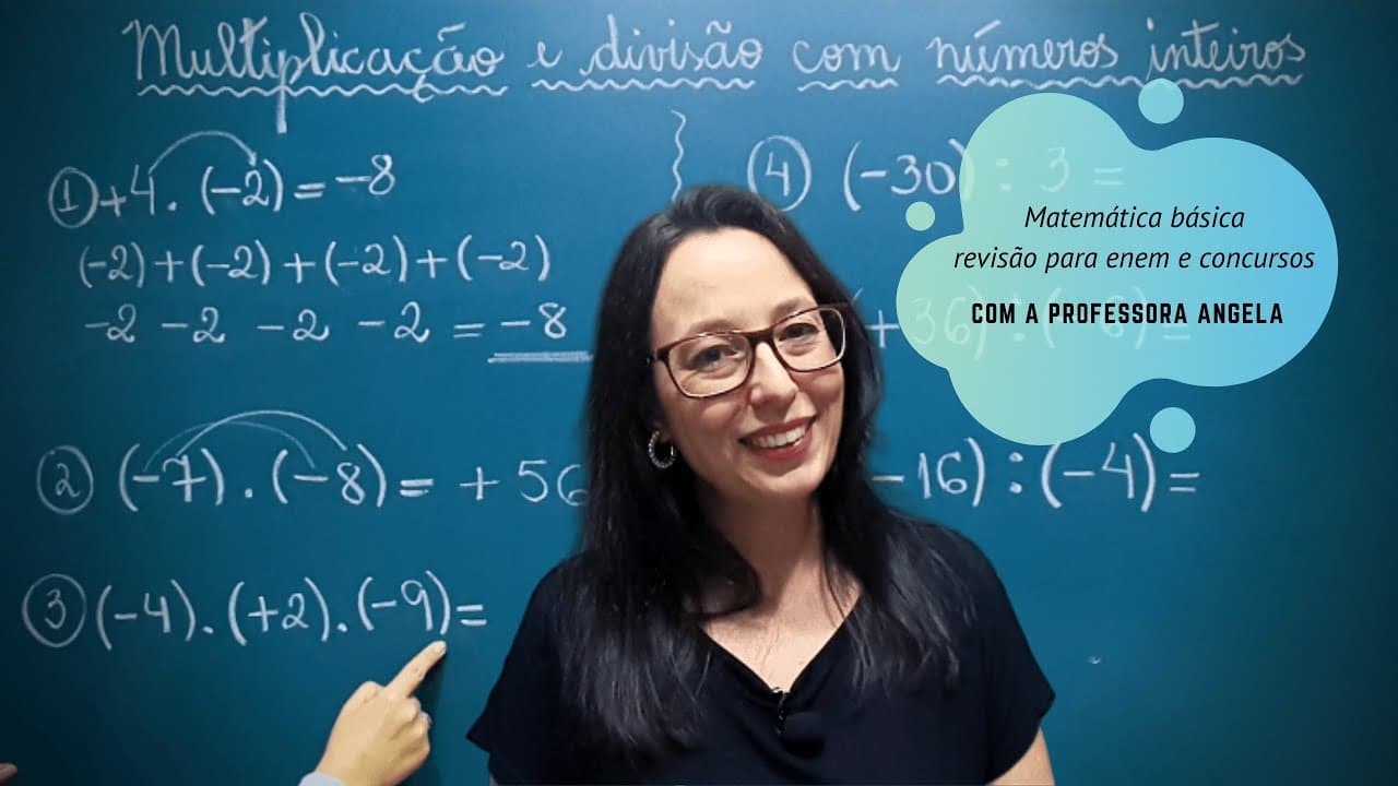Thumbnail: Multiplicação e Divisão com Números Inteiros #2 - Revisão ENEM e Concursos - Professora Angela