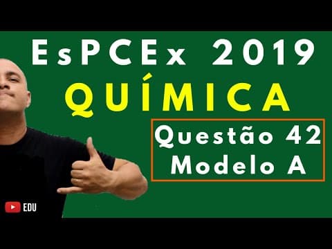 Thumbnail da aula: [Questão Comentada] - EsPCEx 2019 - Tema: BALANCEAMENTO OXIRREDUÇÃO E GEOMETRIA MOLECULAR