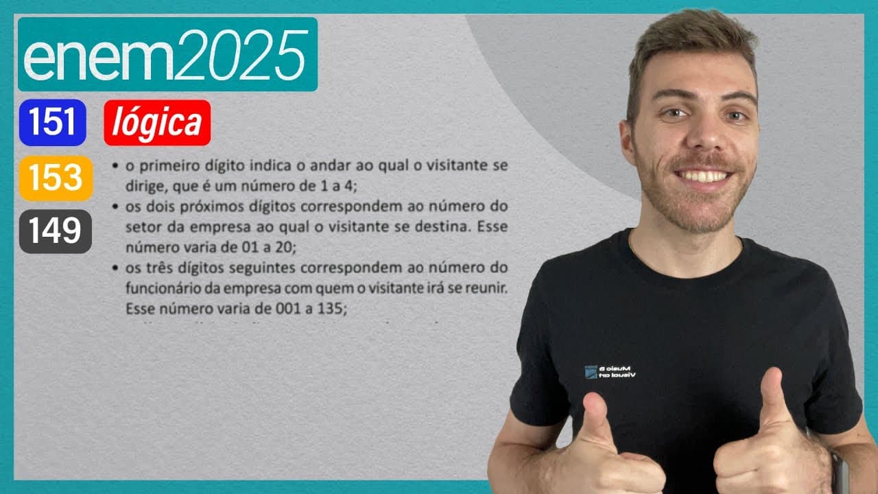 Thumbnail: ENEM 2025 - Para acompanhar o fluxo de visitantes em seu prédio, uma empresa estabeleceu