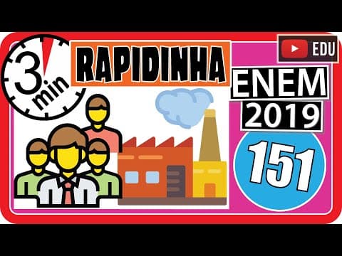 Thumbnail da aula: 🏃 [ENEM 2019] 151 📘 PORCENTAGEM Três sócios resolveram fundar uma fábrica O investimento inicial