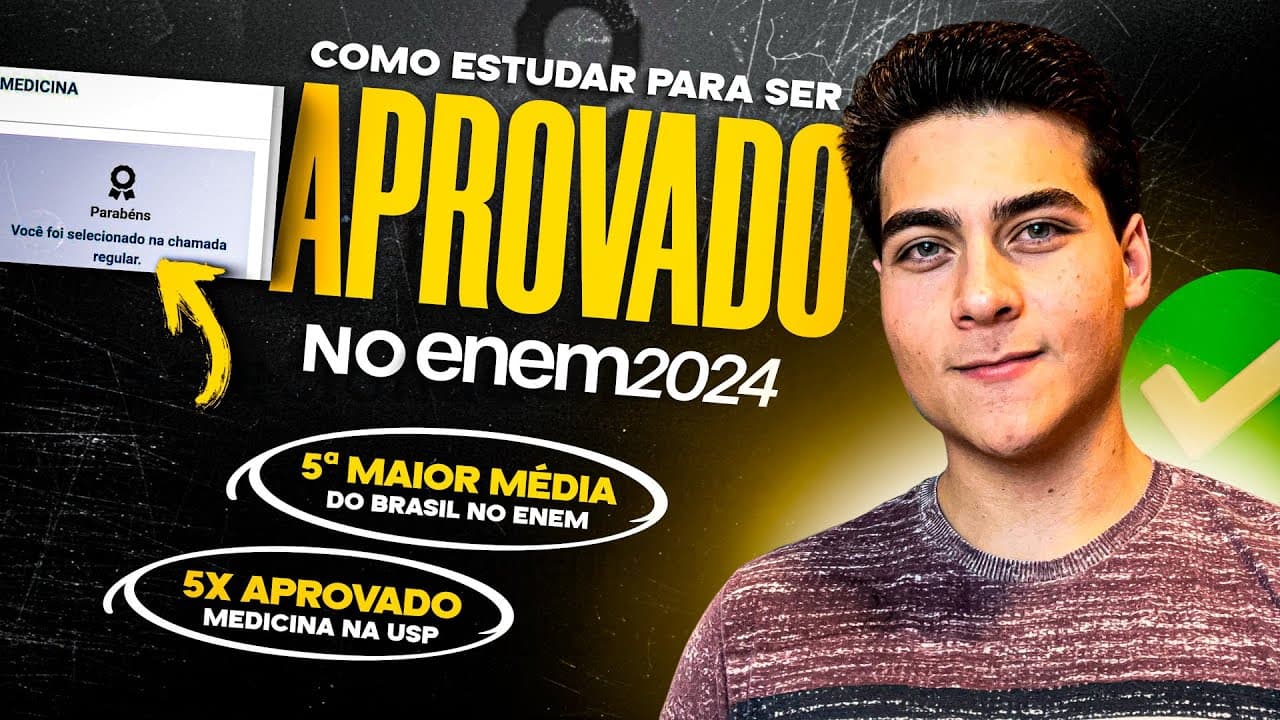 Thumbnail: Como eu ESTUDARIA em 90 DIAS para ser APROVADO no Enem 2024