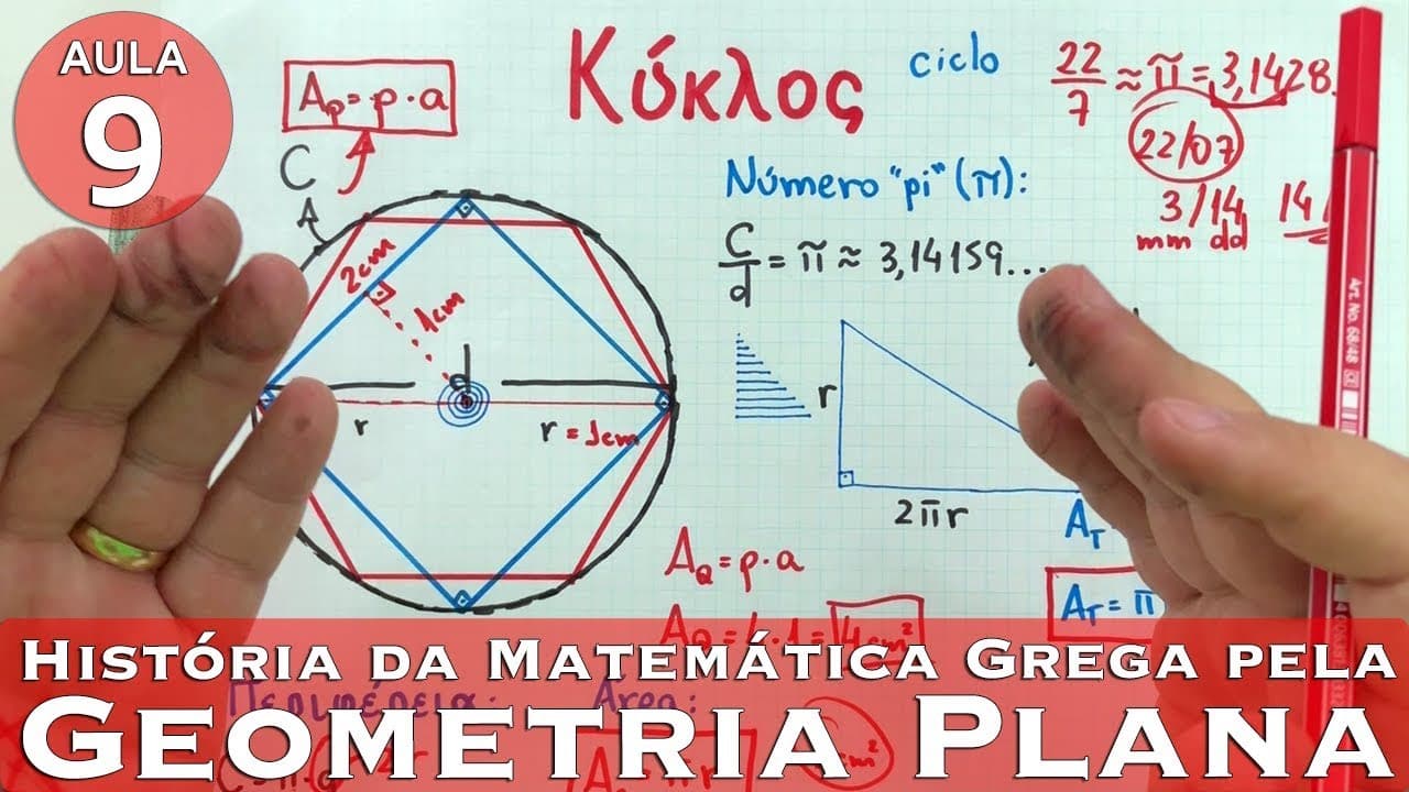 Thumbnail: ⭐️ CÍRCULO E CIRCUNFERÊNCIA e um pouco de PI | História da Matemática Grega | Aula 9