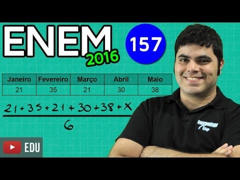 Thumbnail da aula: ENEM 2016 Matemática #22 - Média Aritmética (com dica matadora)