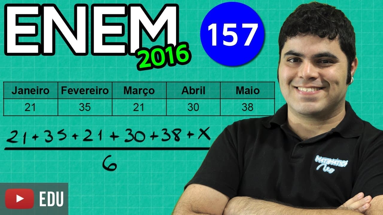 Thumbnail: ENEM 2016 Matemática #22 - Média Aritmética (com dica matadora)