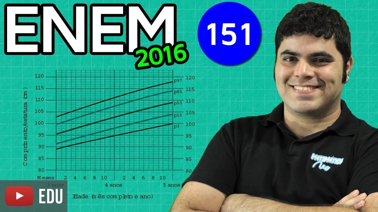 Thumbnail: 👉 ENEM 2016 Matemática #16 - Aumento Percentual na Altura e Regra de Três