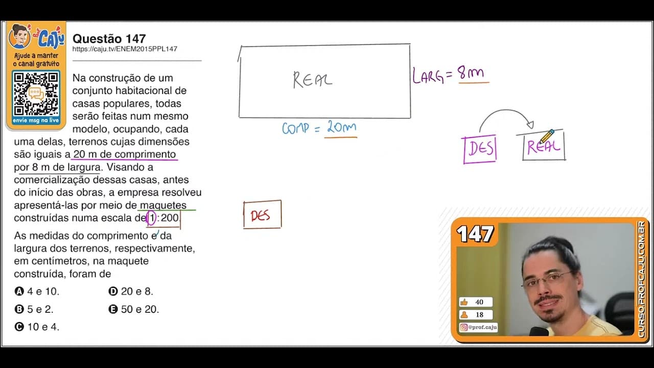Thumbnail: [ENEM 2015 PPL] 147 📘 --- Na construção de um conjunto habitacional de casas populares, todas serão