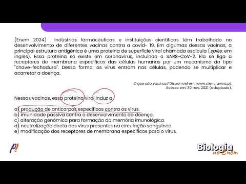 Thumbnail da aula: ENEM 2024 - FISIOLOGIA I | Indústrias farmacêuticas e instituições científicas têm trabalhado...