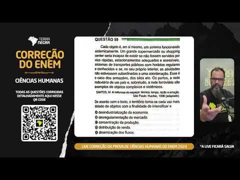 Thumbnail da aula: ENEM 2024 - Geografia - 59 Prova Verde