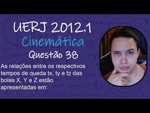 Thumbnail da aula: UERJ 2012 - As relações entre os respectivos tempos de queda tx, ty e tz das bolas X, Y e Z estão