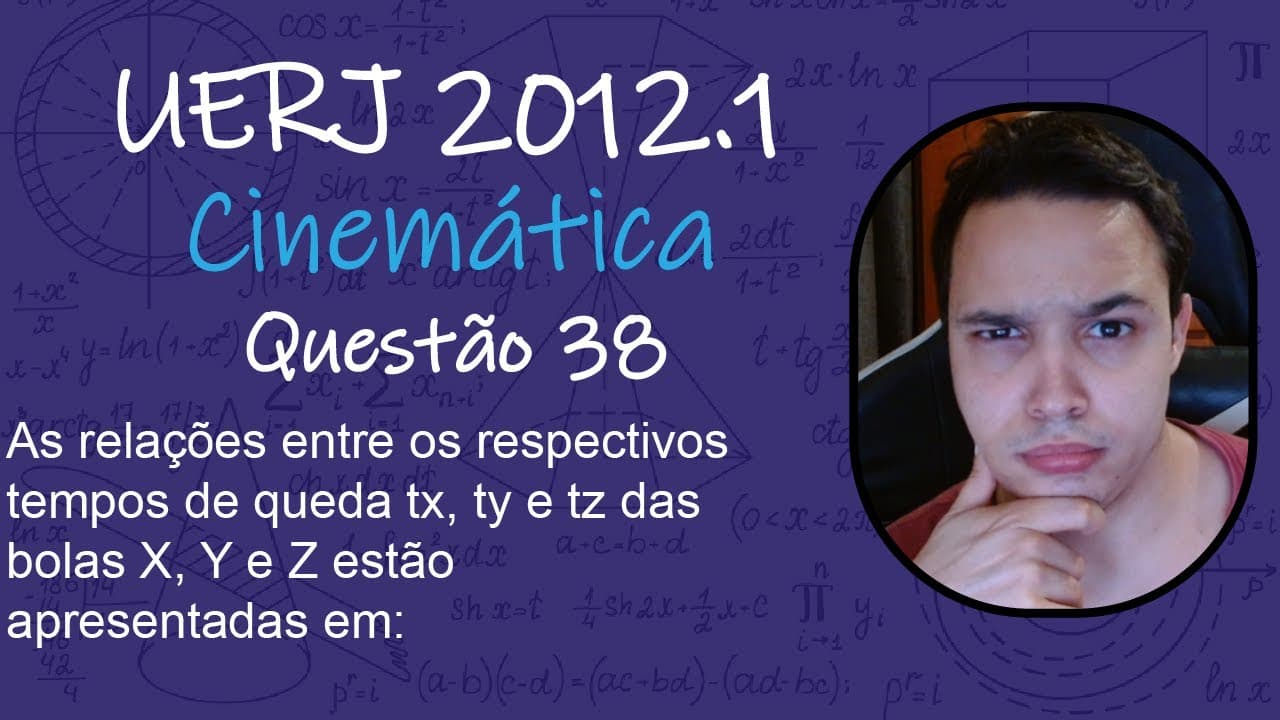 Thumbnail: UERJ 2012 - As relações entre os respectivos tempos de queda tx, ty e tz das bolas X, Y e Z estão