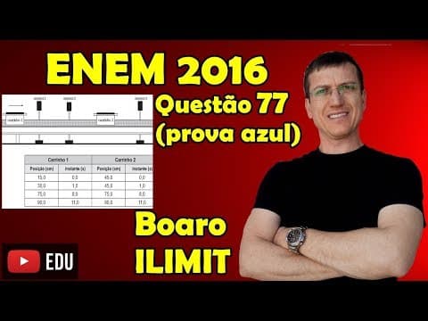 Thumbnail da aula: ENEM 2016 - QUESTÃO 77 - FÍSICA - PROVA AZUL - Prof  Boaro ILIMIT EDUCATION