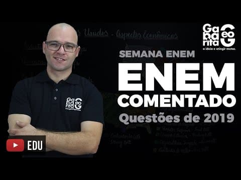 Thumbnail da aula: GEOGRAFIA - ENEM COMENTADO 2019 - QUESTÃO 88 CAD AZUL - O bônus demográfico é caracterizado pelo...