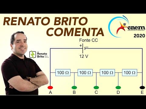 Thumbnail da aula: Circuitos eletricos ENEM 2020 - Um estudante tem uma fonte de tensão com corrente contínua