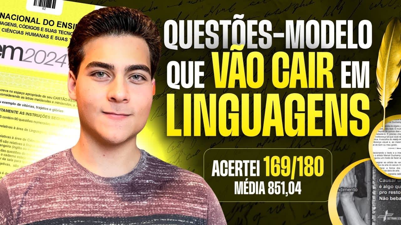 Thumbnail: Questões-Modelo de LINGUAGENS que VÃO CAIR na prova do Enem