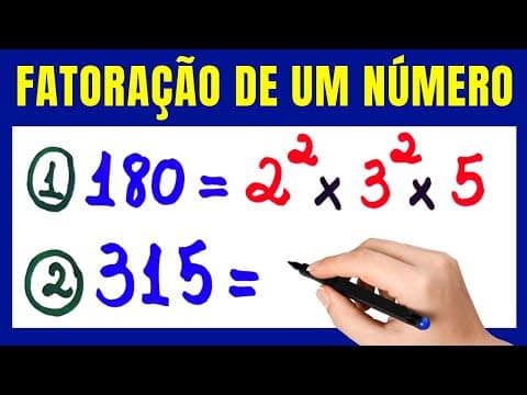 Thumbnail da aula: PASSO A PASSO DA FATORAÇÃO DE UM NÚMERO !! Matemática básica todo dia.📚🚀