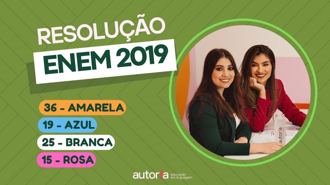 Thumbnail: Enem 2019 - Autoria Linguagem - Questão 36 | Linguagens, prova amarela