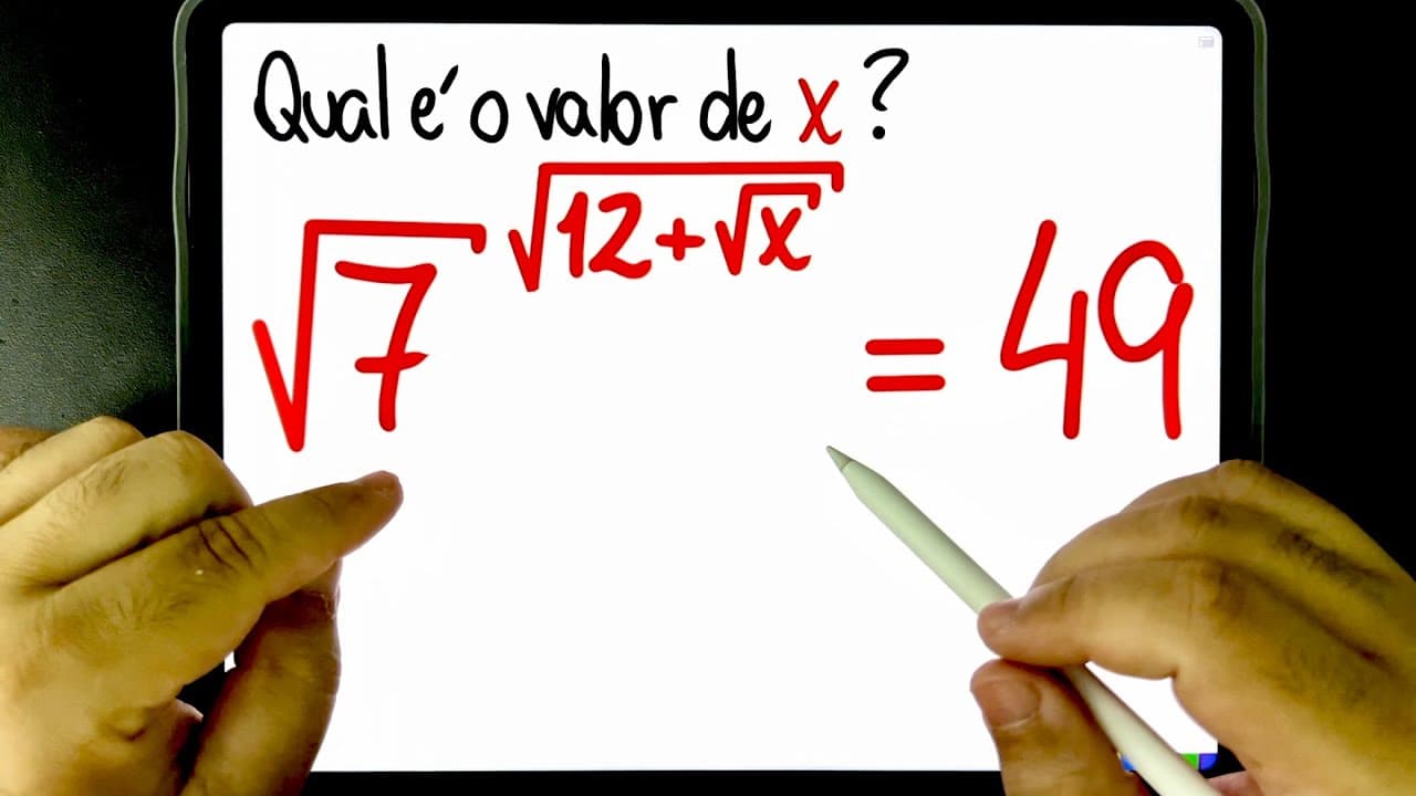Thumbnail: 🔥 Sabe desbugar? 😱 RAIZ QUADRADA elevada a RAIZ QUADRADA que tem uma RAIZ QUADRADA DE X dentro!