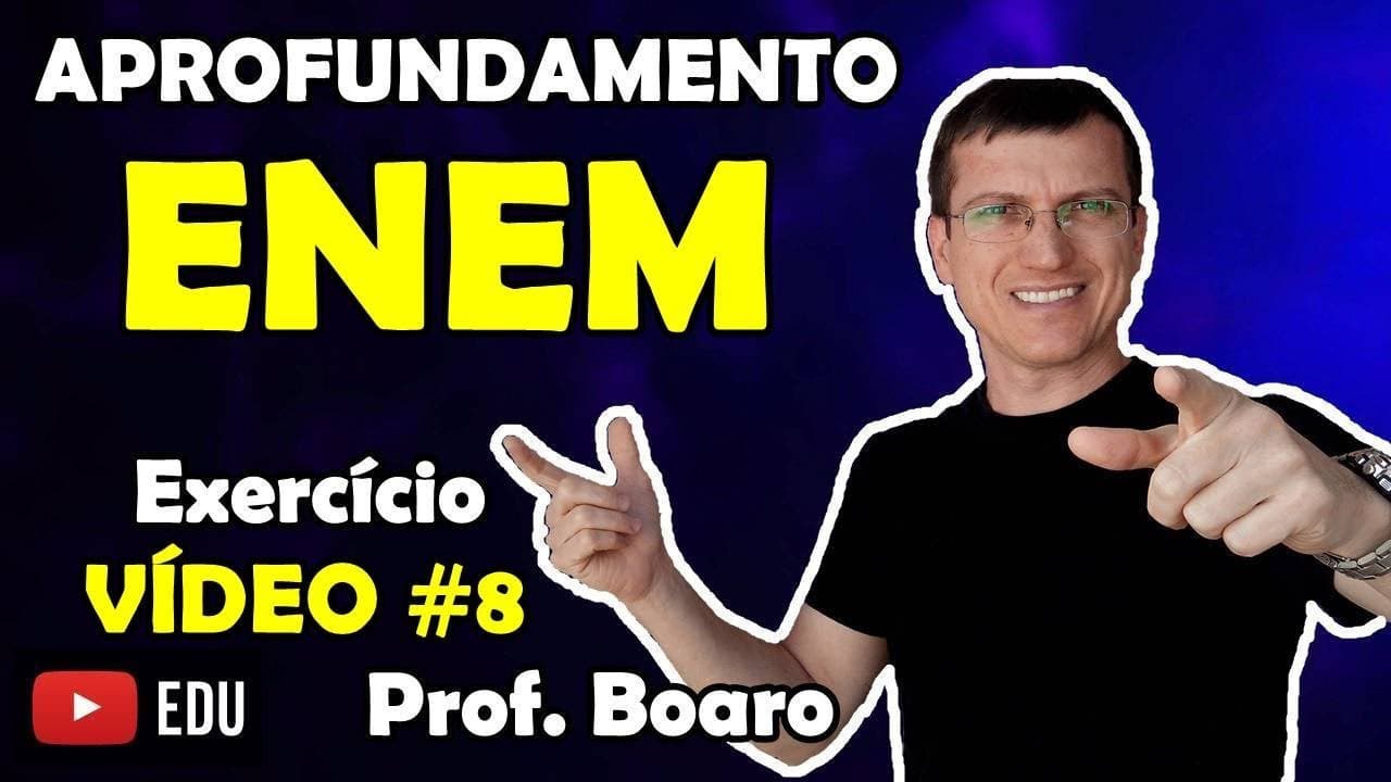 Thumbnail: ENEM - APROFUNDAMENTO - Movimento Unif. Variado - MUV - EXERCÍCIO - Prof  Marcelo Boaro   Vídeo # 8
