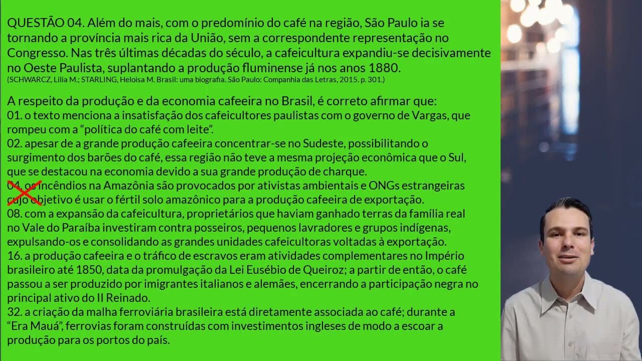Thumbnail: De olho no Vestibular - Aula 16 (UFSC - Economia Cafeeira)