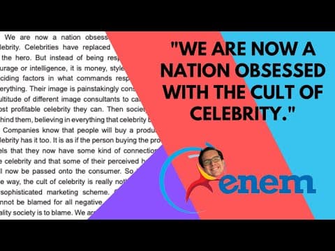 Thumbnail da aula: "We are now a nation obsessed with the cult of celebrity..." - ENEM 2021   Questão 5, Prova Branca