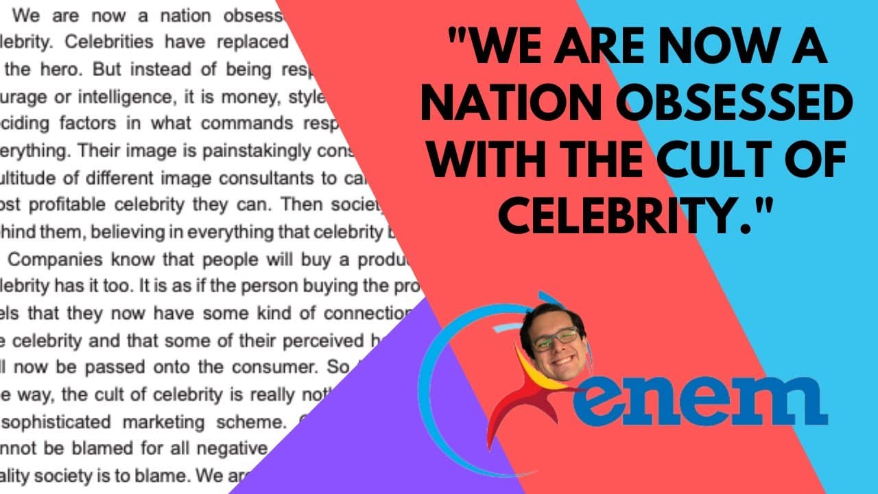 Thumbnail: "We are now a nation obsessed with the cult of celebrity..." - ENEM 2021   Questão 5, Prova Branca