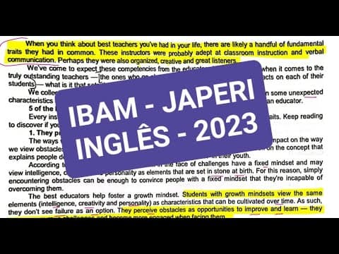 Thumbnail da aula: CONCURSO PROFESSOR INGLÊS - IBAM - JAPERI - 2023