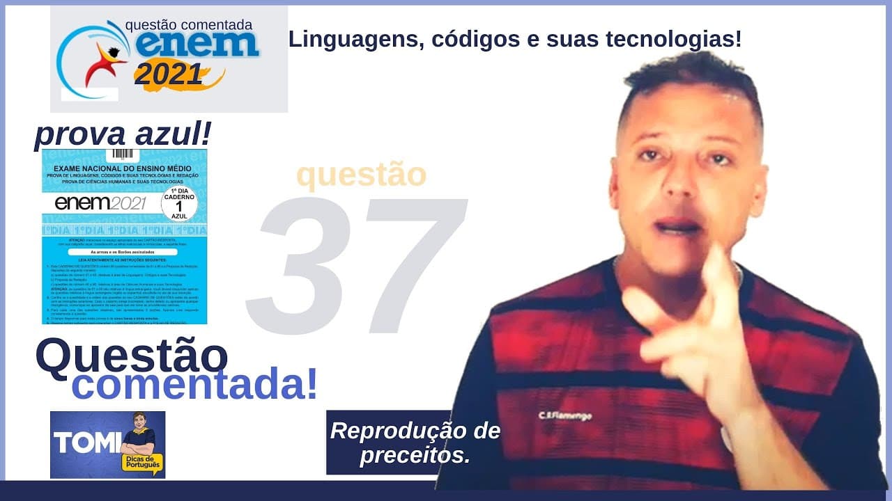 Thumbnail: #Enem: questão37 comentada. Preceitos perceptíveis no texto