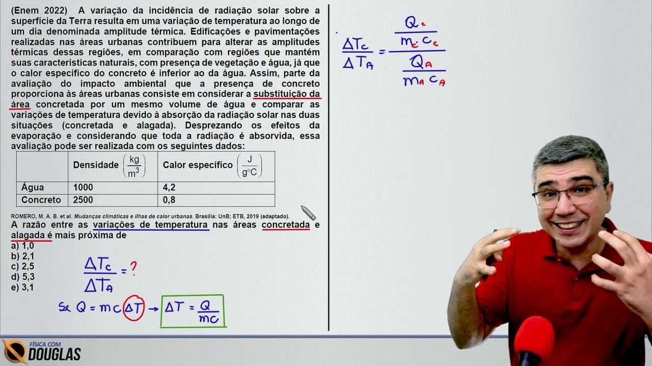 Thumbnail: ENEM 2022 A variação da incidência de radiação solar sobre a superfície | CURSO DE FÍSICA ONLINE