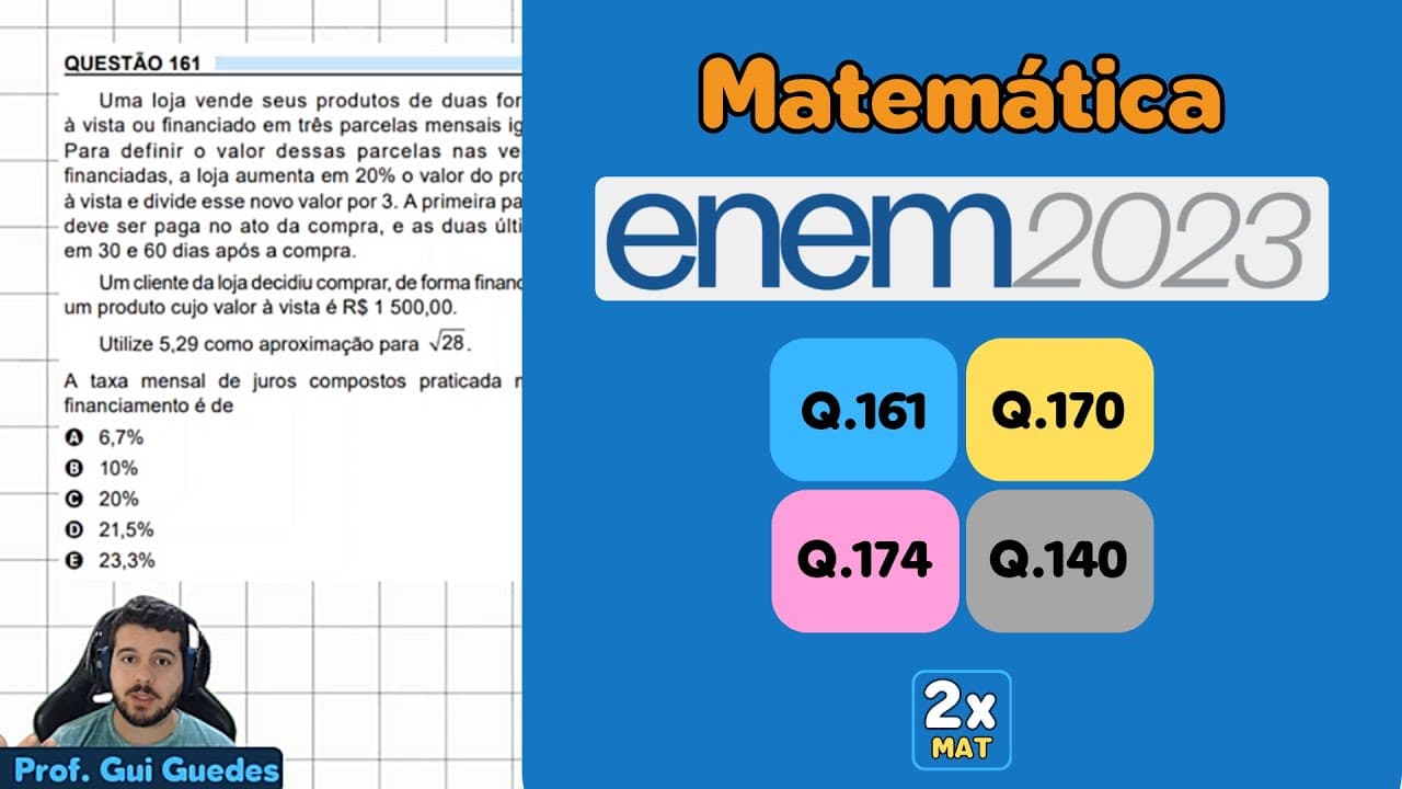 Thumbnail: Resolução Matemática ENEM 2023 - Questão 161 - Caderno Azul - Uma loja vende seus produtos