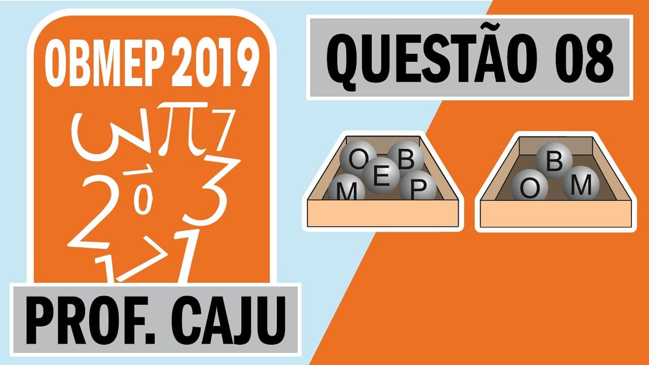 Thumbnail: 🥇 OBMEP 2019 🥇 Questão 08 1ª Fase Nível 3 - Em uma caixa há cinco bolas idênticas, com as letras