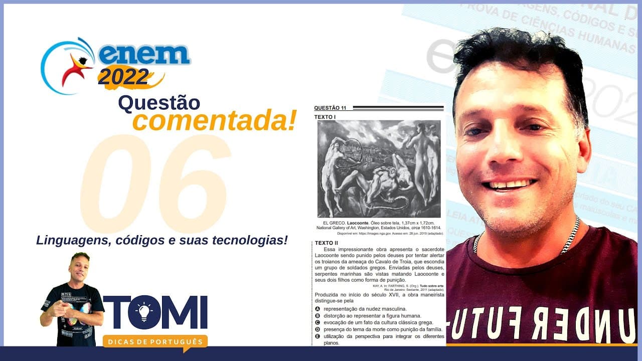 Thumbnail: Enem 2022 - sexta questão de língua portuguesa comentada