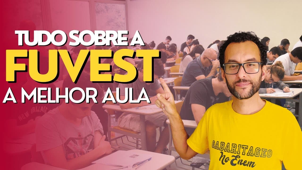 Thumbnail: Tudo sobre a FUVEST 2025 | Diferenças | Plano de Estudo | Como estudar | GabaritaGeo