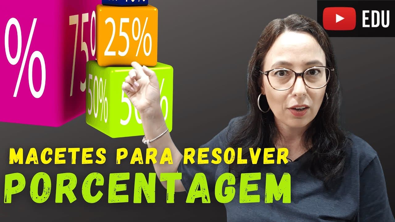Thumbnail: PORCENTAGEM de forma rápida e prática - Professora Angela