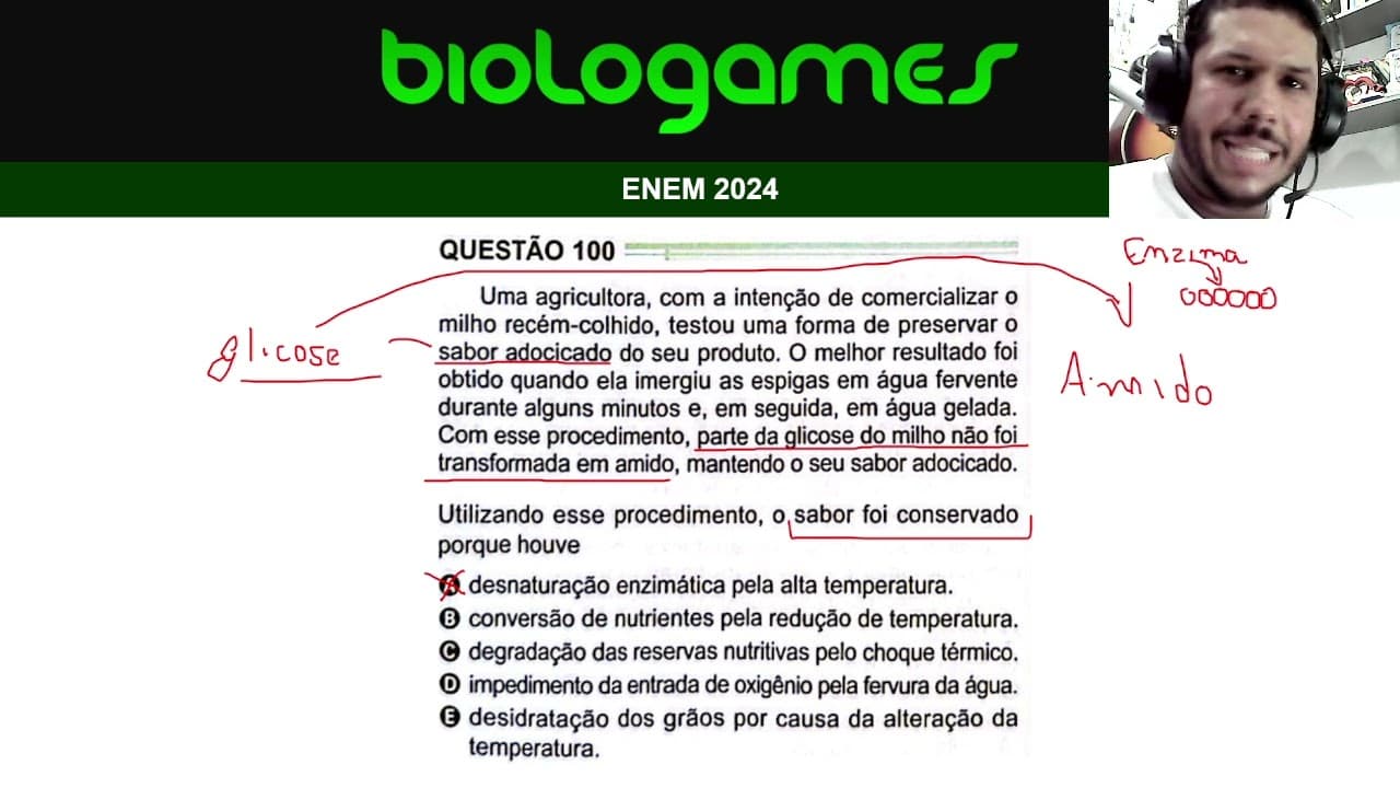Thumbnail: ENEM 2024 - PROVA VERDE - Questão 100