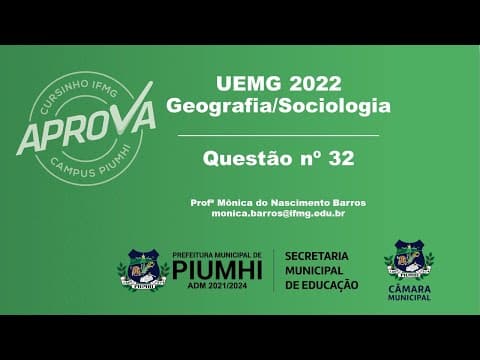 Thumbnail da aula: Questão 32 UEMG 2022 | Sociologia