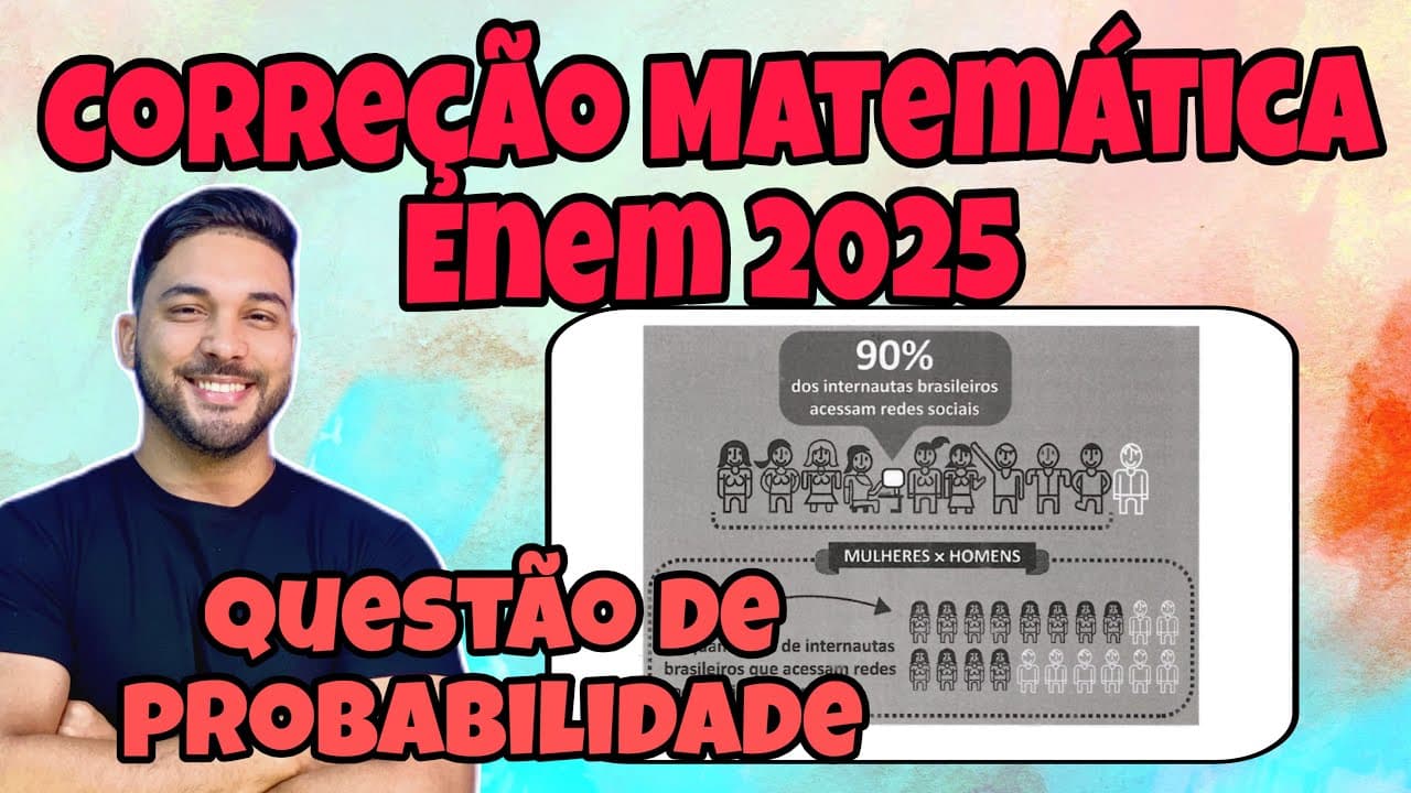 Thumbnail: ENEM 2025- MATEMÁTICA | A REPORTAGEM DE UMA REVISTA ABORDOU O USO DE REDES SOCIAIS PELOS INTERNALTAS