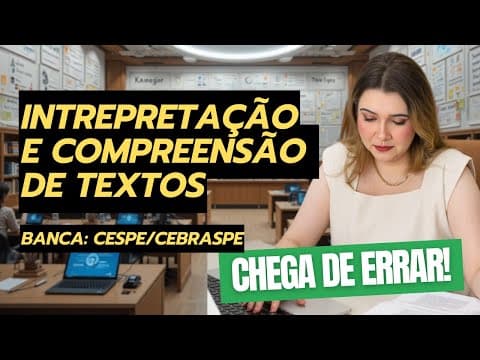 Thumbnail da aula: INTERPRETAÇÃO E COMPREENSÃO DE TEXTOS: RESOLVENDO PASSO A PASSO - Professora Pamba